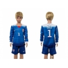 USA #1 Solo Away Long Sleeves Kid Soccer Country Jersey