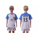 USA #13 Morgan Home Kid Soccer Country Jersey