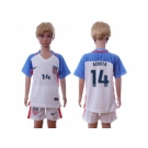 USA #14 Acosta Home Kid Soccer Country Jersey