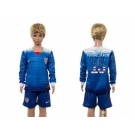 USA #15 Footballfashion Independence Day Away Long Sleeves Kid Soccer Country Jersey