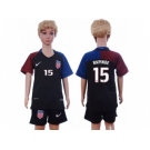 USA #15 Rapinoe Away Kid Soccer Country Jersey