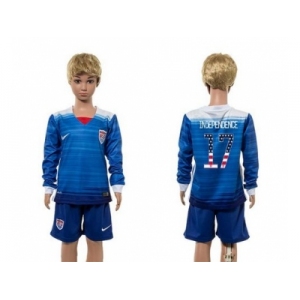 USA #17 Independence Independence Day Away Long Sleeves Kid Soccer Country Jersey