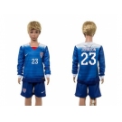 USA #23 Johnson Away Long Sleeves Kid Soccer Country Jersey