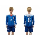 USA #6 Brooks Away Long Sleeves Kid Soccer Country Jersey