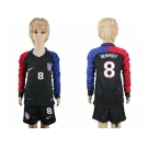 USA #8 Dempsey Away Long Sleeves Kid Soccer Country Jersey1