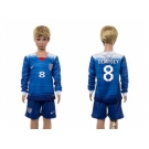 USA #8 Dempsey Away Long Sleeves Kid Soccer Country Jersey2
