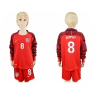 USA #8 Dempsey Away Long Sleeves Kid Soccer Country Jersey