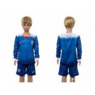 USA Blank Away Long Sleeves Kid Soccer Country Jersey2