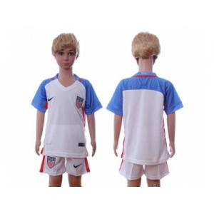 USA Blank Home Kid Soccer Country Jersey