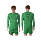 Argentina #1 Romero Green Goalkeeper Long Sleeves Soccer Country Jersey
