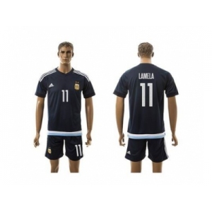 Argentina #11 Lamela Away Soccer Country Jersey