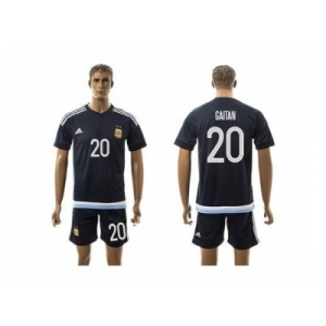 Argentina #20 Gaitan Away Soccer Country Jersey