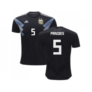 Argentina #5 Paredes Away Soccer Country Jersey