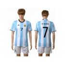 Argentina #7 Di Maria Home Soccer Country Jersey1