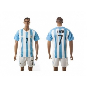 Argentina #7 Di Maria Home Soccer Country Jersey2
