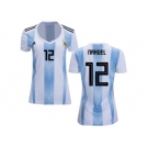Women Argentina #12 Nahuel Home Soccer Country Jersey