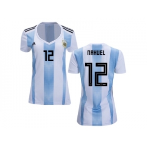 Women Argentina #12 Nahuel Home Soccer Country Jersey
