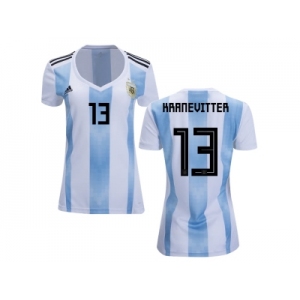 Women Argentina #13 Kranevitter Home Soccer Country Jersey