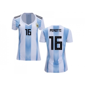 Women Argentina #16 Perotti Home Soccer Country Jersey