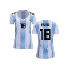 Women Argentina #18 Salvio Home Soccer Country Jersey
