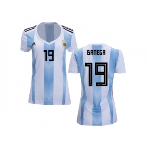 Women Argentina #19 Banega Home Soccer Country Jersey