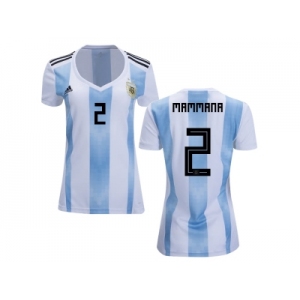 Women Argentina #2 Mammana Home Soccer Country Jersey