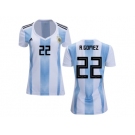 Women Argentina #22 A.Gomez Home Soccer Country Jersey