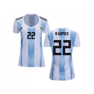 Women Argentina #22 A.Gomez Home Soccer Country Jersey