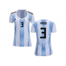 Women Argentina #3 Fazio Home Soccer Country Jersey