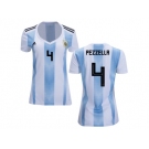 Women Argentina #4 Pezzella Home Soccer Country Jersey