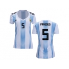Women Argentina #5 Paredes Home Soccer Country Jersey