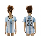 Women's Argentina #22 Lavezzi Home Soccer Country Jersey