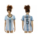 Women's Argentina #5 Kranevitter Home Soccer Country Jersey