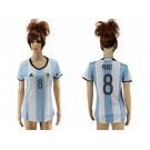Women's Argentina #8 Perez Home Soccer Country Jersey