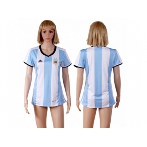 Women's Argentina Blank Home Soccer Country Jersey