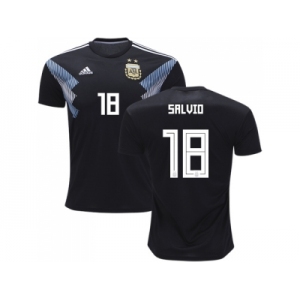 Argentina #18 Salvio Away Kid Soccer Country Jersey