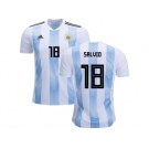 Argentina #18 Salvio Home Kid Soccer Country Jersey