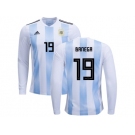 Argentina #19 Banega Home Long Sleeves Kid Soccer Country Jerseys