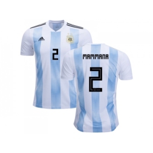 Argentina #2 Mammana Home Kid Soccer Country Jersey