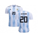 Argentina #20 Lo Celso Home Kid Soccer Country Jersey