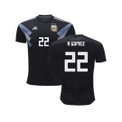 Argentina #22 R.Gomez Away Kid Soccer Country Jersey