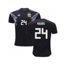 Argentina #24 Rigoni Away Kid Soccer Country Jersey