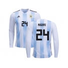 Argentina #24 Rigoni Home Long Sleeves Kid Soccer Country Jersey