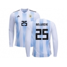 Argentina #25 Belluschi Home Long Sleeves Kid Soccer Country Jersey