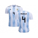Argentina #4 Pezzella Home Kid Soccer Country Jersey