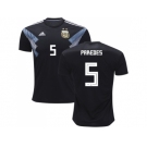Argentina #5 Paredes Away Kid Soccer Country Jersey