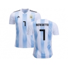 Argentina #7 Benedetto Home Kid Soccer Country Jersey