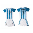 Argentina #7 Di Maria Home Kid Soccer Country Jersey1
