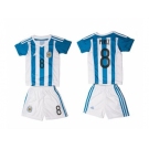 Argentina #8 Perez Home Kid Soccer Country Jersey1