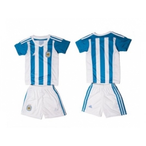 Argentina Blank Home Kid Soccer Country Jersey1